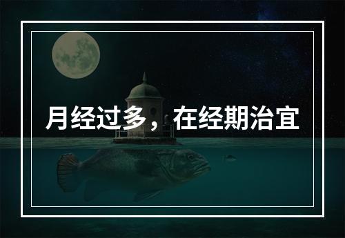 月经过多，在经期治宜