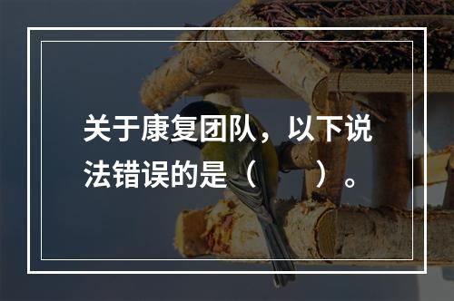 关于康复团队，以下说法错误的是（　　）。