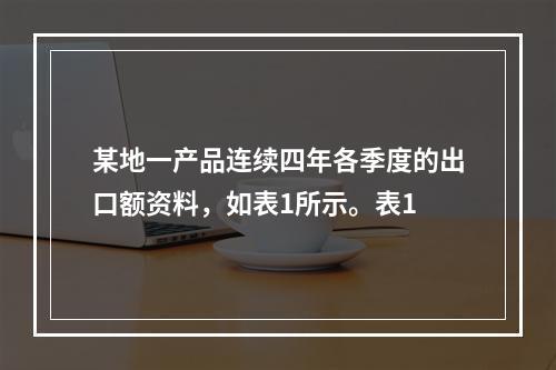 某地一产品连续四年各季度的出口额资料，如表1所示。表1