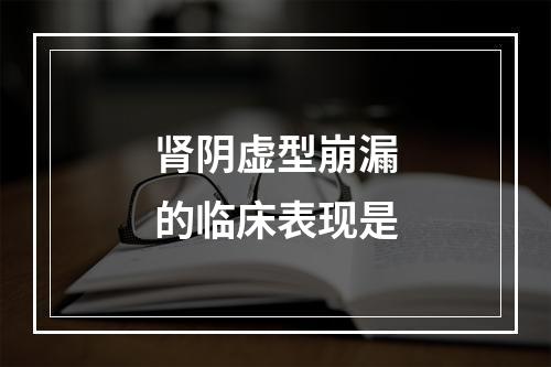 肾阴虚型崩漏的临床表现是