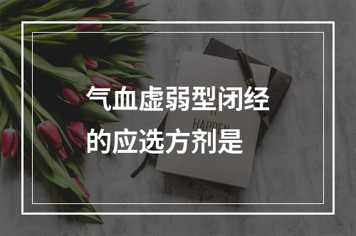 气血虚弱型闭经的应选方剂是