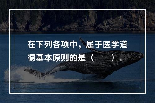 在下列各项中，属于医学道德基本原则的是（　　）。