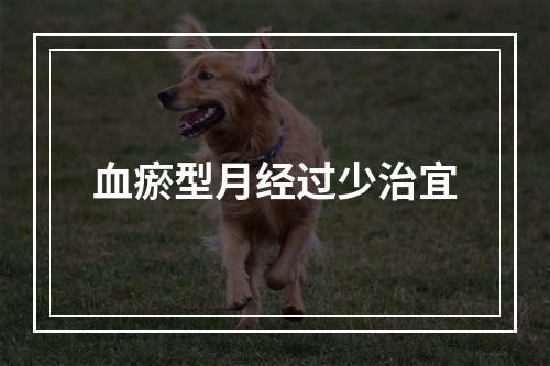 血瘀型月经过少治宜