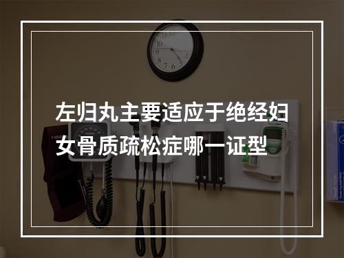 左归丸主要适应于绝经妇女骨质疏松症哪一证型