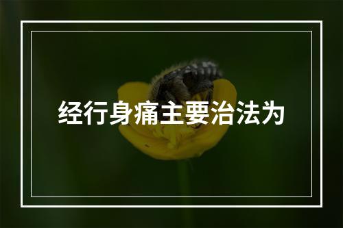 经行身痛主要治法为