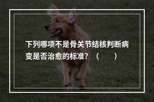 下列哪项不是骨关节结核判断病变是否治愈的标准？（　　）