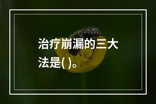 治疗崩漏的三大法是( )。