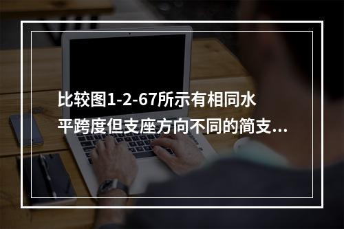 比较图1-2-67所示有相同水平跨度但支座方向不同的简支梁