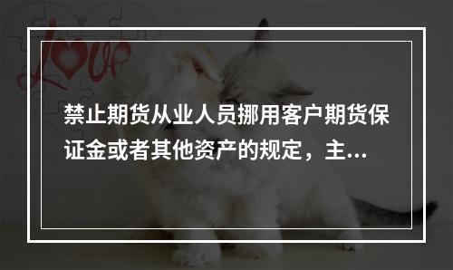 禁止期货从业人员挪用客户期货保证金或者其他资产的规定，主要是