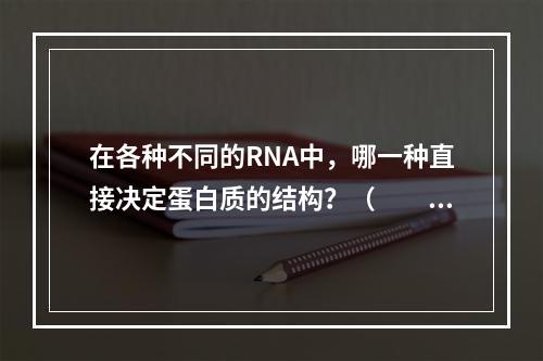 在各种不同的RNA中，哪一种直接决定蛋白质的结构？（　　）