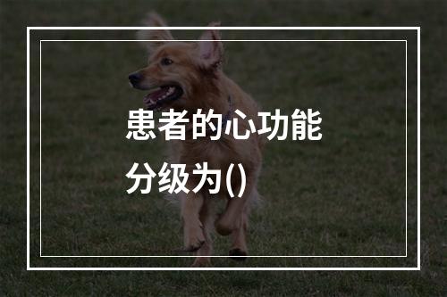 患者的心功能分级为()