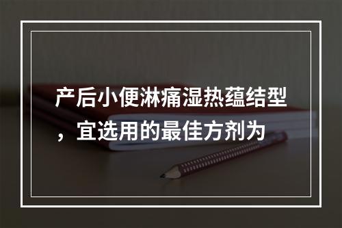 产后小便淋痛湿热蕴结型，宜选用的最佳方剂为