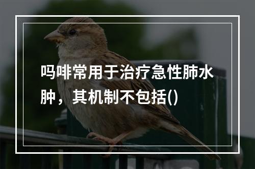 吗啡常用于治疗急性肺水肿，其机制不包括()