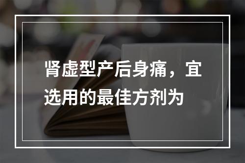 肾虚型产后身痛，宜选用的最佳方剂为