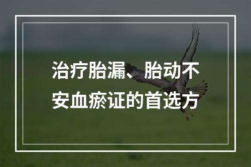 治疗胎漏、胎动不安血瘀证的首选方