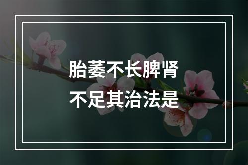 胎萎不长脾肾不足其治法是