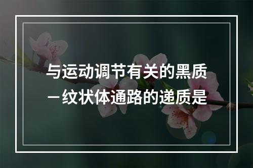 与运动调节有关的黑质－纹状体通路的递质是