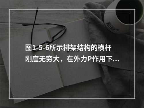 图1-5-6所示排架结构的横杆刚度无穷大，在外力P作用下杆