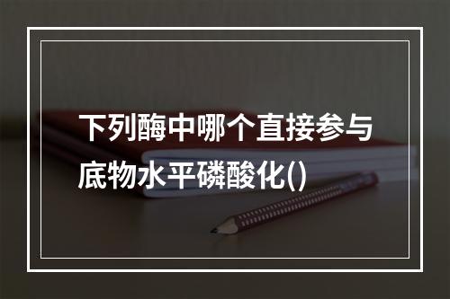 下列酶中哪个直接参与底物水平磷酸化()