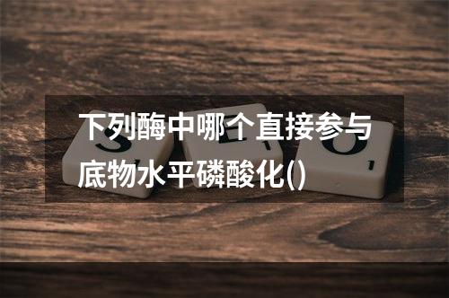 下列酶中哪个直接参与底物水平磷酸化()