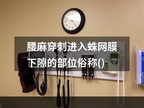 腰麻穿刺进入蛛网膜下隙的部位俗称()