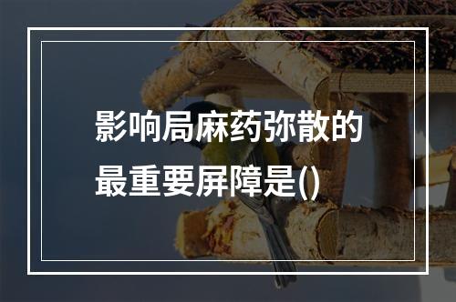 影响局麻药弥散的最重要屏障是()