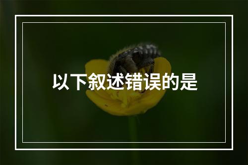 以下叙述错误的是