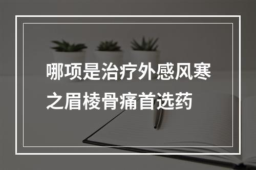 哪项是治疗外感风寒之眉棱骨痛首选药