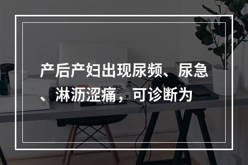 产后产妇出现尿频、尿急、淋沥涩痛，可诊断为