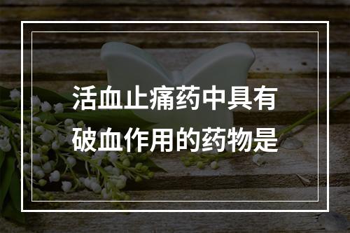 活血止痛药中具有破血作用的药物是