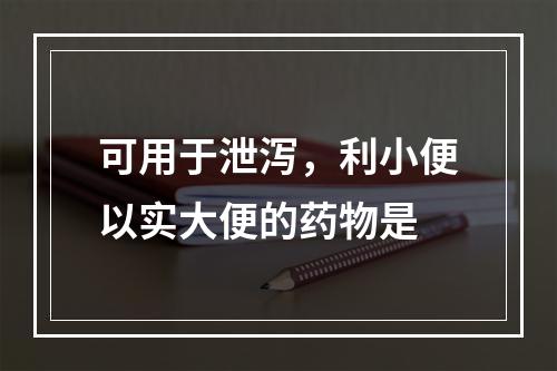 可用于泄泻，利小便以实大便的药物是