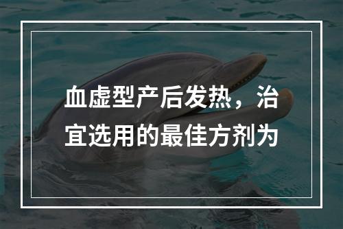 血虚型产后发热，治宜选用的最佳方剂为