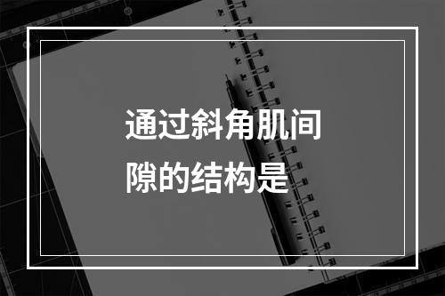 通过斜角肌间隙的结构是