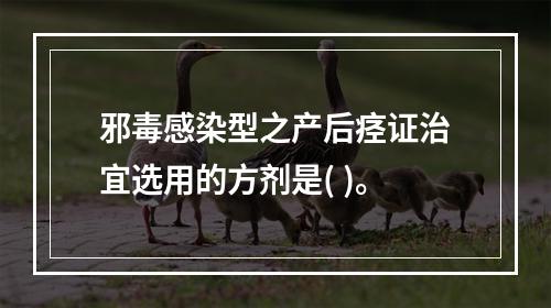 邪毒感染型之产后痉证治宜选用的方剂是( )。