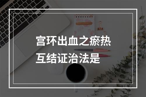 宫环出血之瘀热互结证治法是