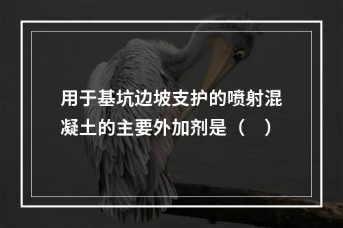 用于基坑边坡支护的喷射混凝土的主要外加剂是（　）