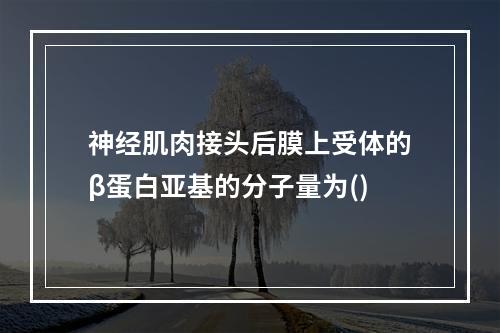 神经肌肉接头后膜上受体的β蛋白亚基的分子量为()