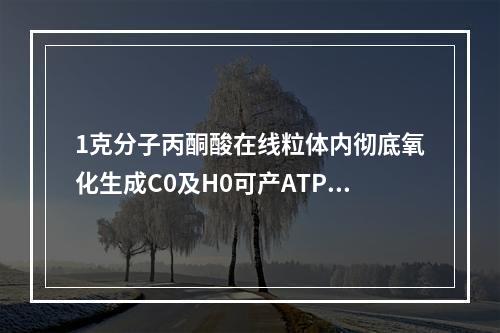 1克分子丙酮酸在线粒体内彻底氧化生成C0及H0可产ATP()