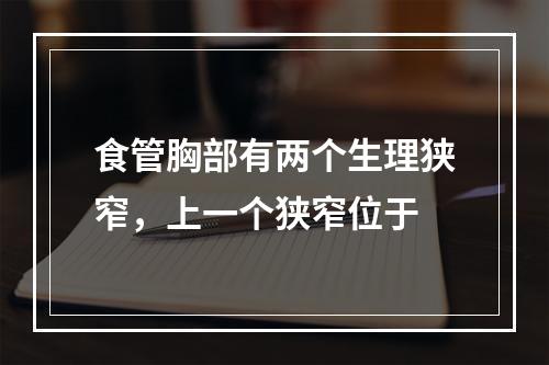 食管胸部有两个生理狭窄，上一个狭窄位于