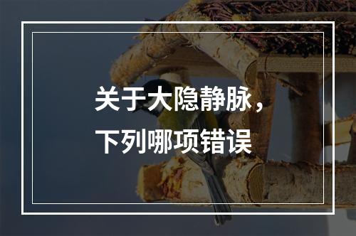 关于大隐静脉，下列哪项错误