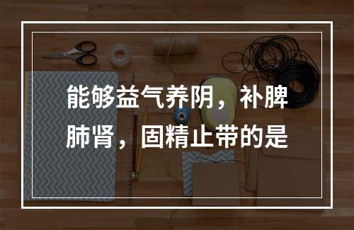 能够益气养阴，补脾肺肾，固精止带的是