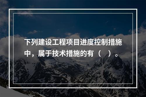 下列建设工程项目进度控制措施中，属于技术措施的有（　）。