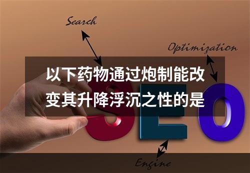 以下药物通过炮制能改变其升降浮沉之性的是