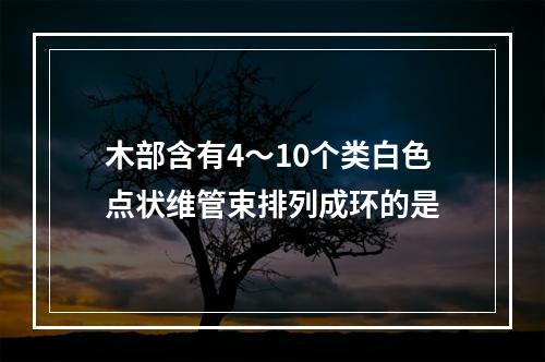 木部含有4～10个类白色点状维管束排列成环的是