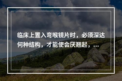 临床上置入弯喉镜片时，必须深达何种结构，才能使会厌翘起，紧贴