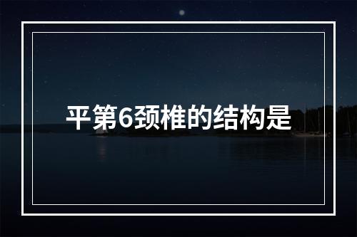 平第6颈椎的结构是