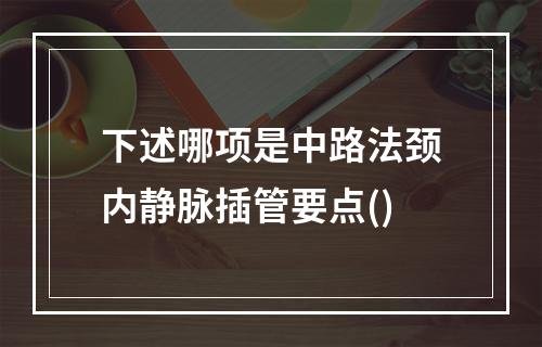 下述哪项是中路法颈内静脉插管要点()