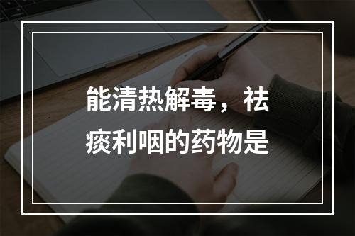 能清热解毒，祛痰利咽的药物是