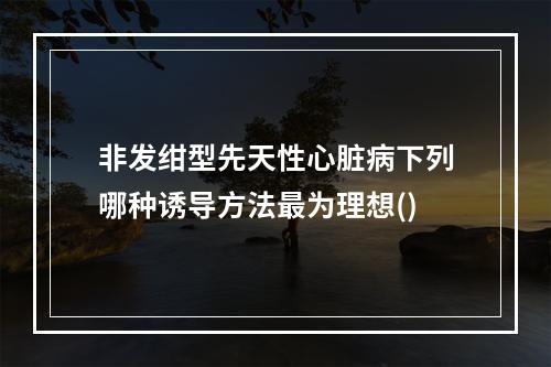 非发绀型先天性心脏病下列哪种诱导方法最为理想()