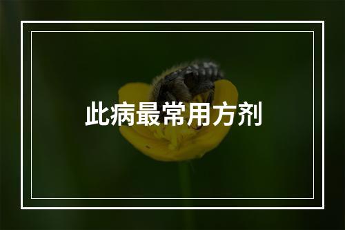 此病最常用方剂